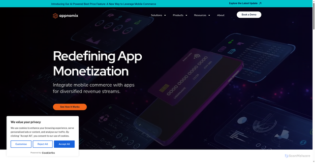 Security scan screenshot of https://appnomix.app