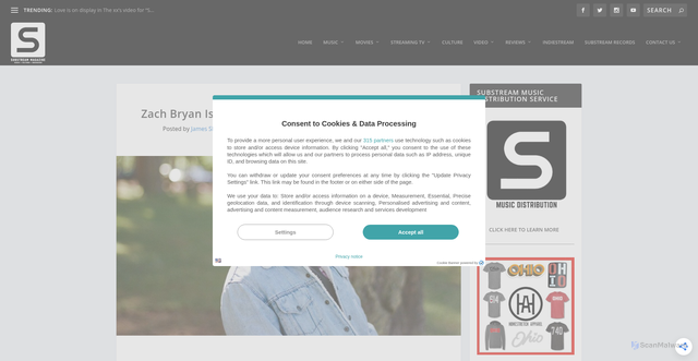 Security scan screenshot of https://substreammagazine.com/2022/07/op-ed-zach-bryan-is-writing-the-modern-american-songbook/