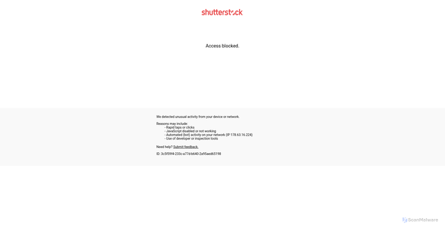 Security scan screenshot of https://www.shutterstock.com/editorial/search/melanie-collins