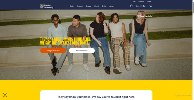 Security scan screenshot of https://flinders.edu.au