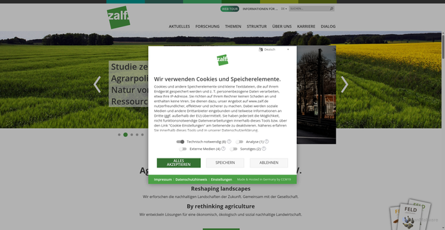 Security scan screenshot of https://www.zalf.de/de/Seiten/ZALF.aspx