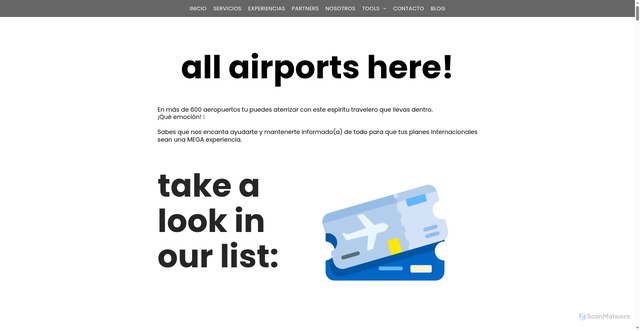 Security scan screenshot of https://www.traveleramx.com/airports