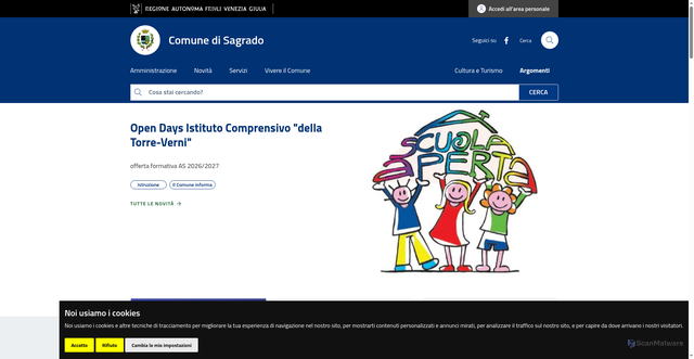 Security scan screenshot of https://www.comune.sagrado.go.it/