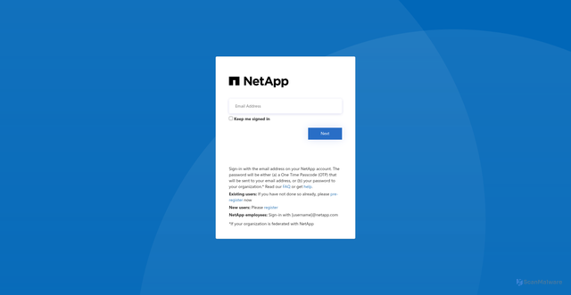 Security scan screenshot of https://fusion.netapp.com