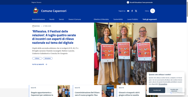 Security scan screenshot of https://www.comune.capannori.lu.it