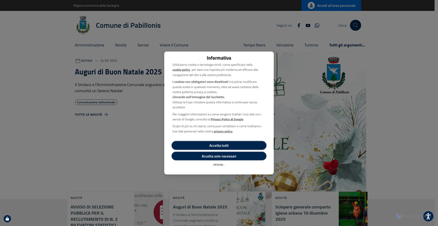 Security scan screenshot of https://www.comune.pabillonis.su.it/