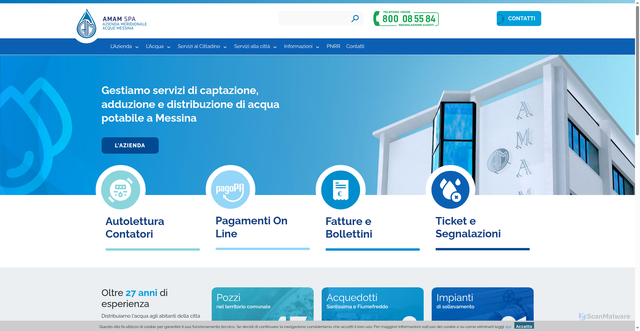 Security scan screenshot of https://www.amam.it/