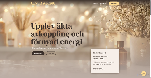 Security scan screenshot of https://wecarehab.se