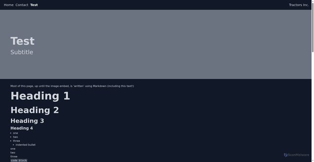 Security scan screenshot of https://markdown-pages.pages.dev/Test