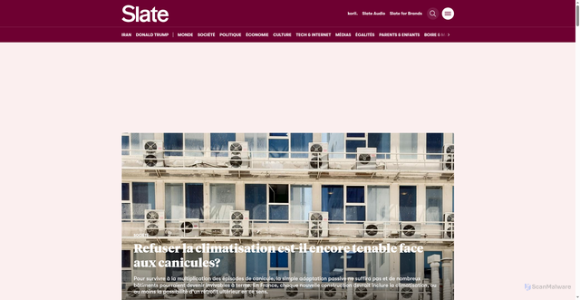 Security scan screenshot of https://www.slate.fr