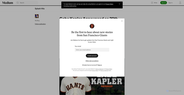 Security scan screenshot of https://sfgiants.mlblogs.com/gabe-kapler-announced-as-39th-manager-in-giants-history-c310288b409e