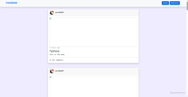 Security scan screenshot of http://facebook-sigma-ruby.vercel.app/