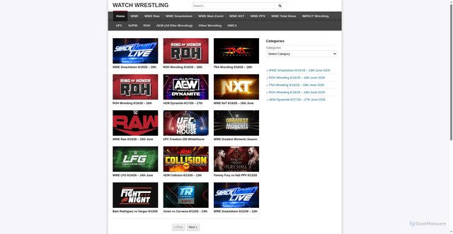 Security scan screenshot of https://watchwrestling.ae/