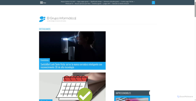 Security scan screenshot of https://elgrupoinformatico.com