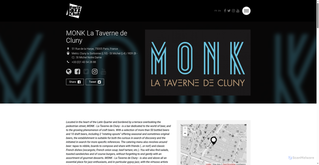 Security scan screenshot of https://www.parisjazzclub.net/en/959/club/monk-la-taverne-de-cluny