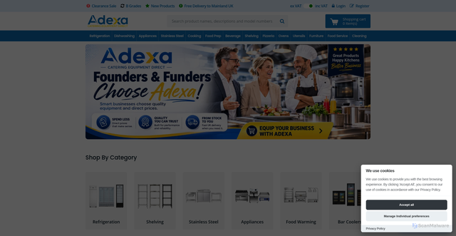 Security scan screenshot of https://adexa.co.uk
