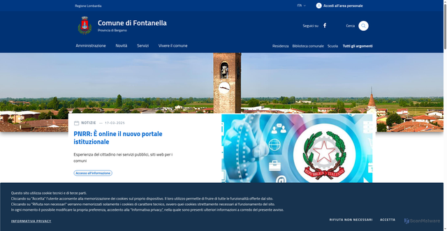 Security scan screenshot of https://www.comune.fontanella.bg.it/