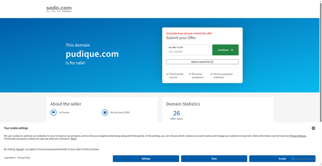 Security scan screenshot of http://pudique.com/