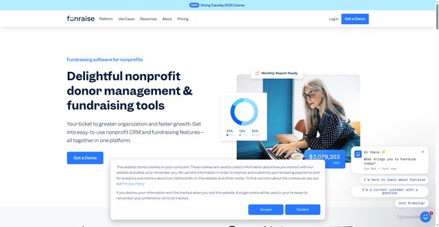 Security scan screenshot of https://www.funraise.org/