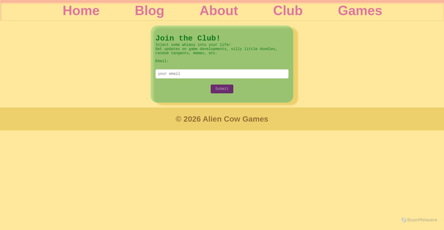 Security scan screenshot of https://aliencowcomics.com/contact.html