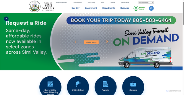 Security scan screenshot of https://www.simivalley.org/