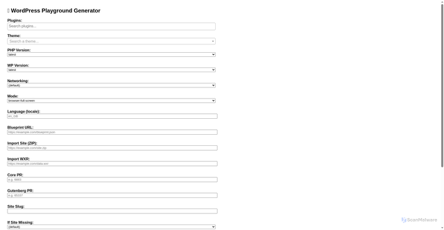 Security scan screenshot of http://wpplayground.pages.dev/