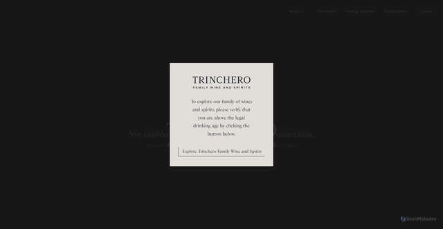 Security scan screenshot of https://tfewines.com