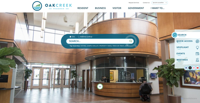 Security scan screenshot of https://www.oakcreekwi.gov/