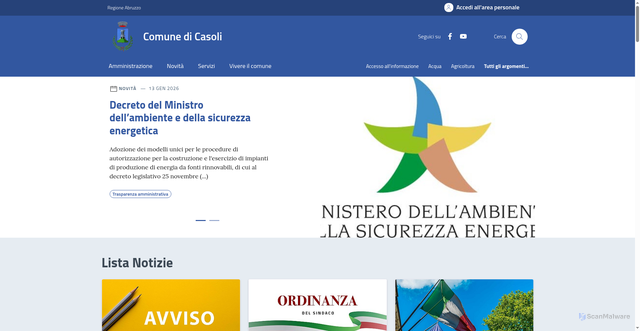 Security scan screenshot of https://comune.casoli.ch.it/