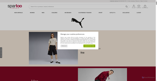 Security scan screenshot of https://www.spartoo.net/Puma-b36.php?srsltid=AfmBOortnvOxvlsUde6Yxdxw0R_ElaUl51uObLSUQHkyI7BpZpcBCD5F