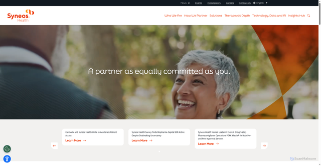 Security scan screenshot of https://syneoshealth.com