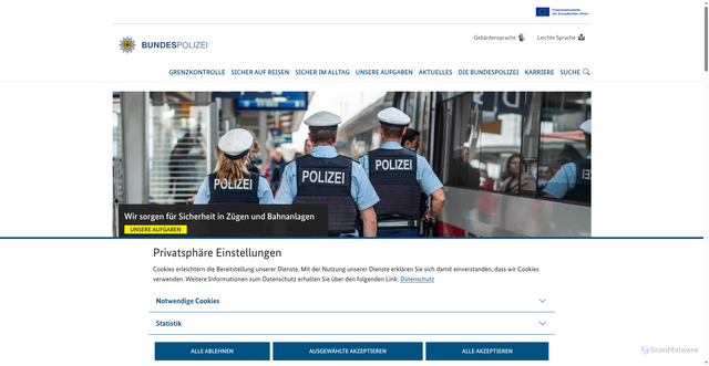 Security scan screenshot of https://bundespolizei.de/
