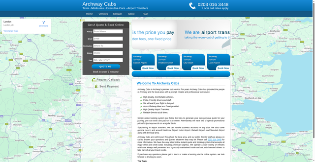 Security scan screenshot of https://archwaycabs.online/index.html