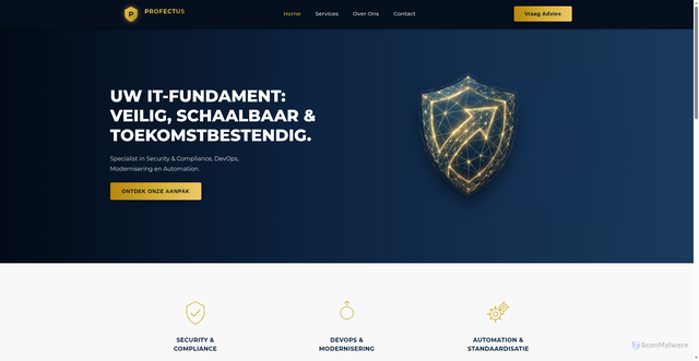 Security scan screenshot of http://profectus.pages.dev/