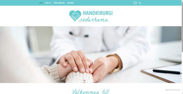 Security scan screenshot of https://xn--handkirurgisderhamn-16b.se