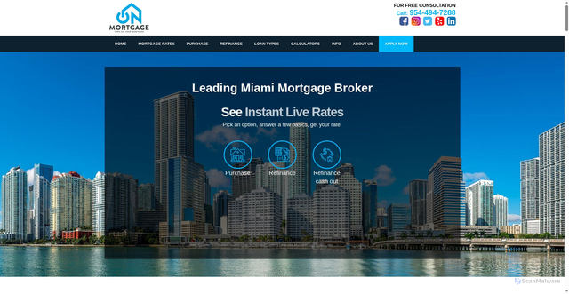 Security scan screenshot of https://on-mortgage.com/