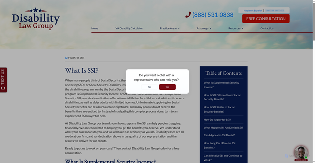 Security scan screenshot of https://disabilitylawgroup.com/what-is-ssi/