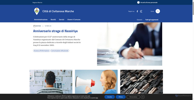 Security scan screenshot of https://www.comune.civitanova.mc.it/