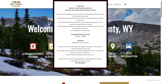 Security scan screenshot of https://bighorncountywy.gov/