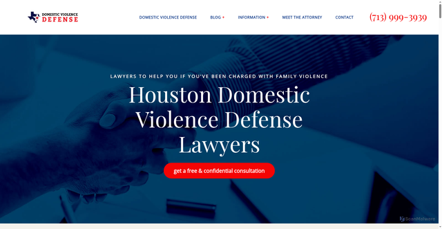 Security scan screenshot of https://www.houstondomesticviolencedefense.com/