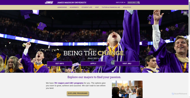 Security scan screenshot of https://www.jmu.edu