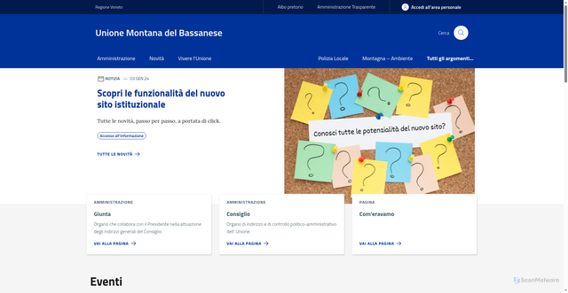 Security scan screenshot of https://www.unionebassanese.it/