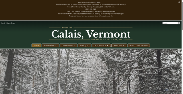 Security scan screenshot of https://www.calaisvermont.gov/