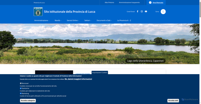 Security scan screenshot of https://www.provincia.lucca.it