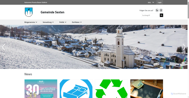 Security scan screenshot of https://www.comune.sesto.bz.it/de