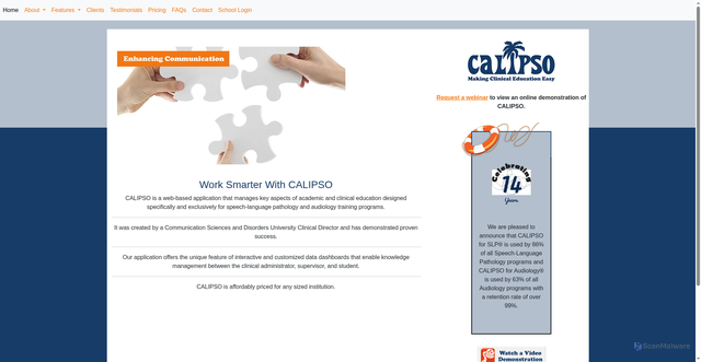 Security scan screenshot of https://www.calipsoclient.com