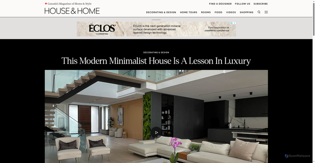 Security scan screenshot of https://houseandhome.com/video/this-modern-minimalist-house-is-a-lesson-in-luxury/