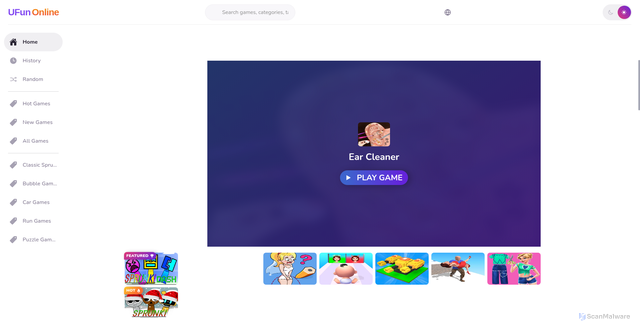 Security scan screenshot of https://ufun.online