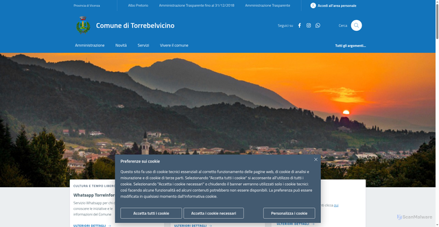 Security scan screenshot of https://www.comune.torrebelvicino.vi.it