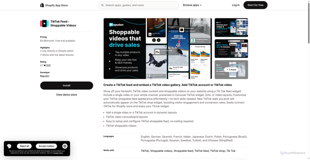 Security scan screenshot of https://ttw.reputon.com/